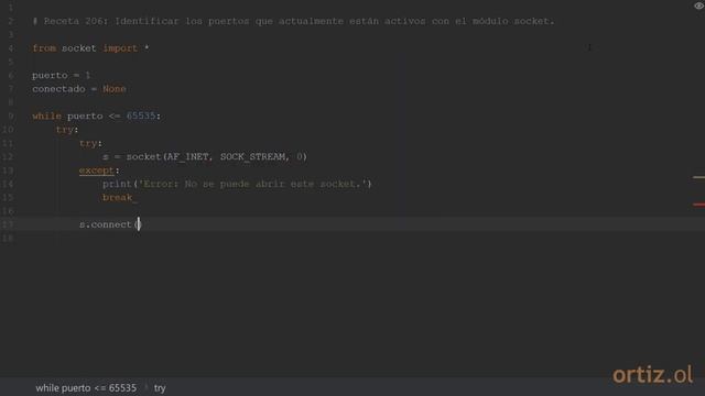 Python 3 - Receta 206: Identificar los Puertos que Actualmente están Activos con el Módulo socket смотреть онлайн
