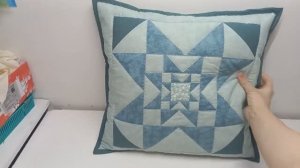 Показываю как сшить красивую  лоскутную подушку с блоками "летящие гуси"
