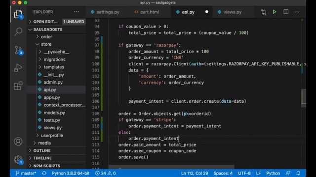 Razorpay - How to build an Ecommerce website using Django 3 and Vue.js - Part 25 смотреть онлайн