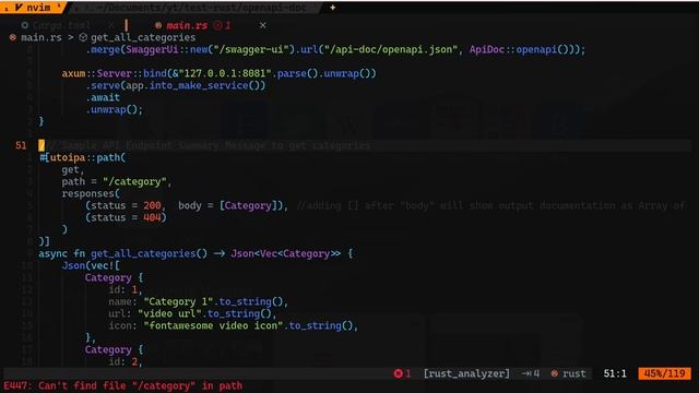Axum (Rust), OpenAPI + SwaggerUI integration смотреть онлайн