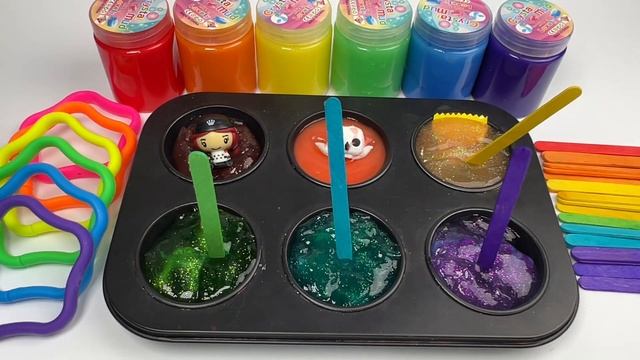 Satisfying Video l How to Make Rainbow Lollipop Slime with Stress Balls Cutting ASMR #3 смотреть онлайн