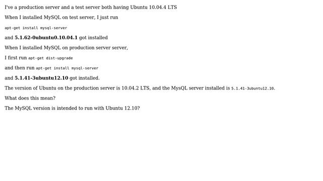 MySQL version to be used on Ubuntu 10.04 смотреть онлайн