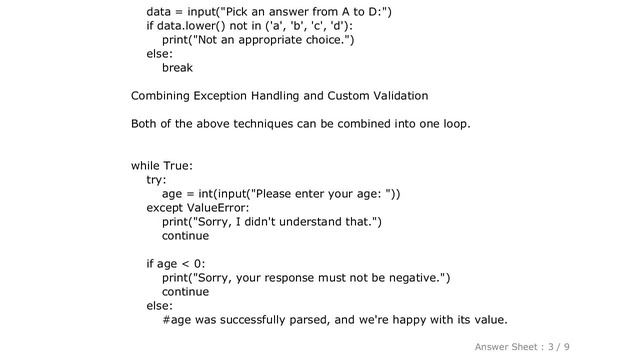 PYTHON : Asking the user for input until they give a valid response смотреть онлайн