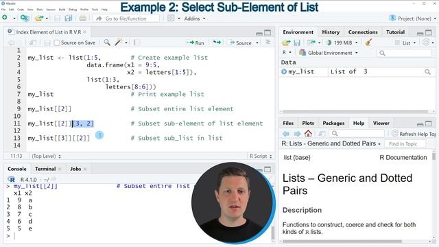 Index Element of List in R (Example) | Extract / Subset Items by Indices | Data Frame & Nested List смотреть онлайн