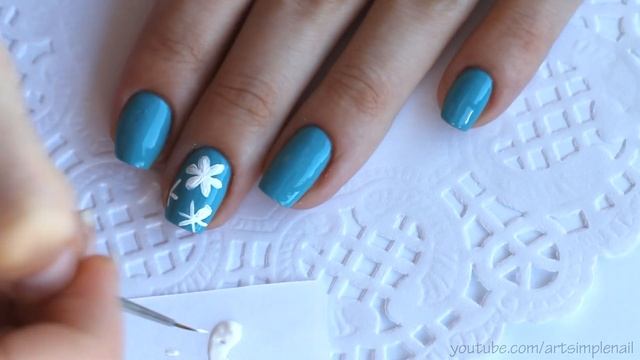 Летний маникюр "Ромашки". Легкий дизайн ногтей акриловыми красками | Daisy Nails смотреть онлайн