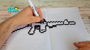 М16 АВТОМАТ ! РИСУНКИ ПО КЛЕТОЧКАМ ! КАК НАРИСОВАТЬ PIXEL ART M16