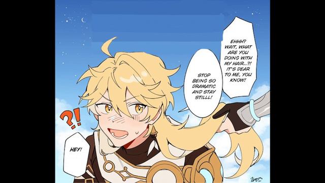 (Genshin Impact Comic Dub) "Aether's New Hair" смотреть онлайн