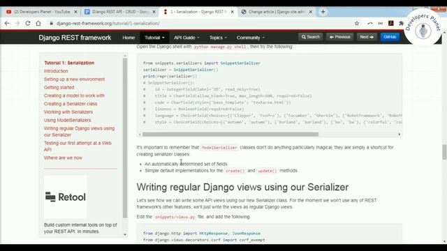 #2 Serialization- Writing regular Django views using Serializer - Django Rest Framework-DRF Tutoria смотреть онлайн