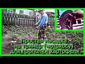 Простая насадка на тример (мотокосу) для прополки картофеля