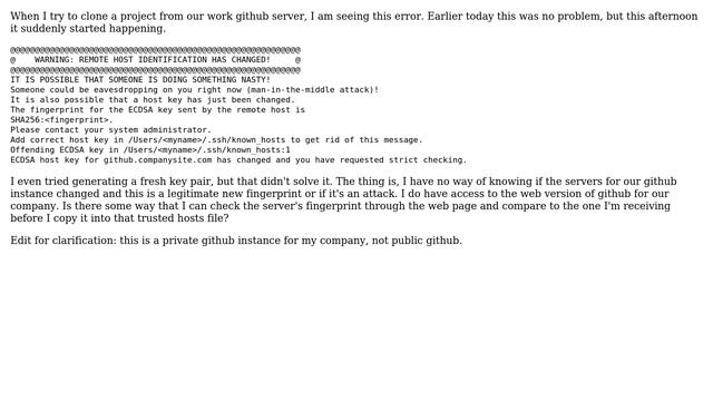 How can I verify a change in remote GitHub server ssh fingerprint? смотреть онлайн