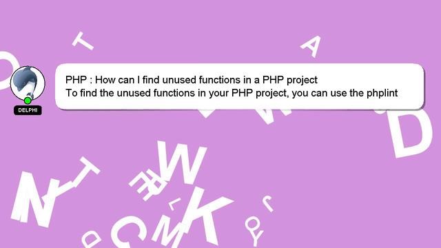PHP : How can I find unused functions in a PHP project смотреть онлайн