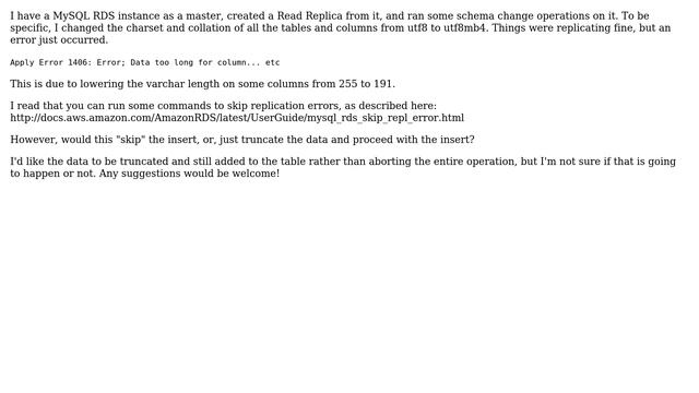 Databases: RDS Replication Error (Apply Error 1406 / Truncation) (2 Solutions!!) смотреть онлайн