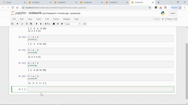 Operations on two numpy arrays смотреть онлайн