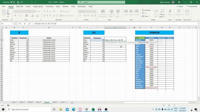 Excel dərsləri 4. IF , IFS , IFERROR funksiyaları смотреть онлайн