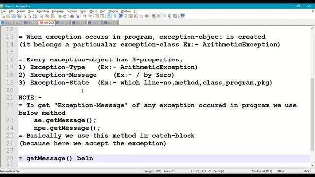 121. Exception-Object-MESSAGE in Java-Program || Exceptions in Java || Exception Handling Mechanism смотреть онлайн