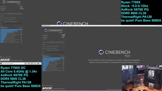 Ryzen 7700X: Stock Vs. Overclock - Cinebench R20 + R23 смотреть онлайн