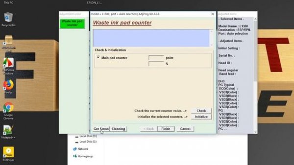 Epson L1300 Resetter or Adjustment Program Free Download