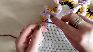 Салфетка "Анютины глазки"/крючком/