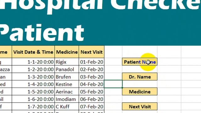 How To Maintain Record Dr Visit In Hospital Checked Patient In Excel смотреть онлайн