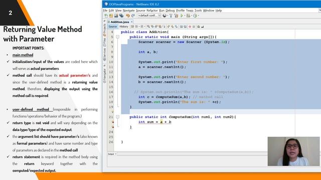 Returning Value Methods in Java | OOP | Defining Methods | NetBeans | Filipino-English Discussion смотреть онлайн