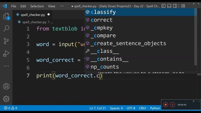 Python Project 23 Day 22 Spell Checker Program смотреть онлайн