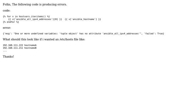 Ansible playbook hostvars undefined variables смотреть онлайн