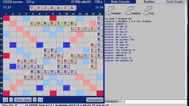 ISC Scrabble game vs. Mike Oliva смотреть онлайн