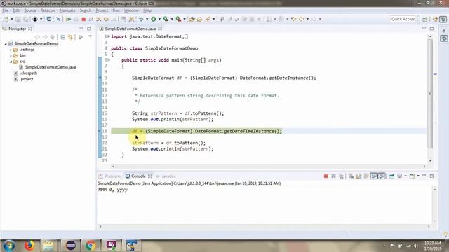 How to use toPattern() method of java.text.SimpleDateFormat class? смотреть онлайн
