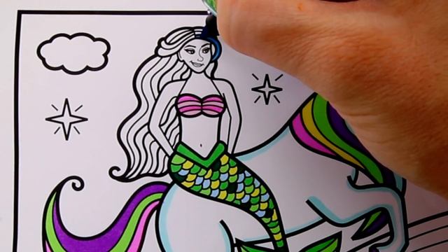 How to Draw a Mermaid and Unicorn for Kids ????Mermaid and Unicorn Drawing and Coloring Pages смотреть онлайн