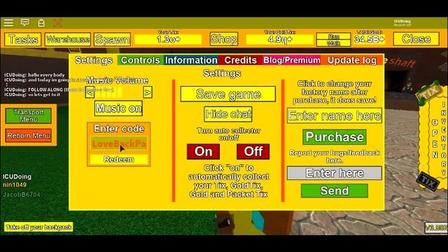 Tix Factory Tycoon Twitter BackPack Codes смотреть онлайн