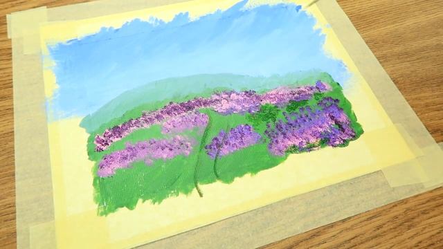 Daily Challenge #11. Acrylic. How to Paint Lavender Field with Acrylic Paints. Рисуем поля лаванды смотреть онлайн