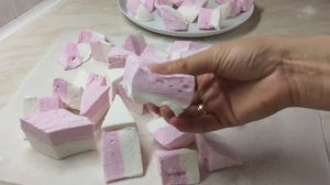 Двухцветная маршмеллоу — десерт без выпечки! 🍡✨