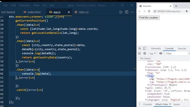 JavaScript : Find My Location Application using HTML CSS JavaScript | GeoLocationAPI in Javascript смотреть онлайн