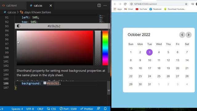 create a dynamic calendar | html CSS & JavaScript | Live Calendar Project смотреть онлайн