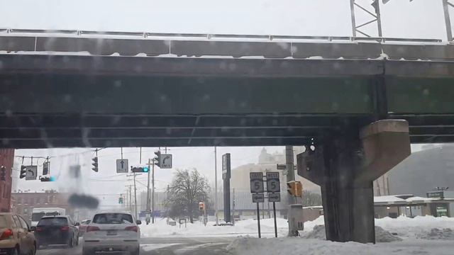 Снежный город Сиракьюз штата Нью-Йорк США Syracuse NY
