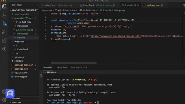Leaflet - Mapa con Typescript смотреть онлайн