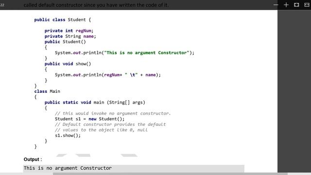 no argument constructor in java | Week 08-d смотреть онлайн