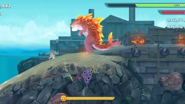 HUNGRY SHARK GAME GODZILLA IN HUNGRY SHARK !