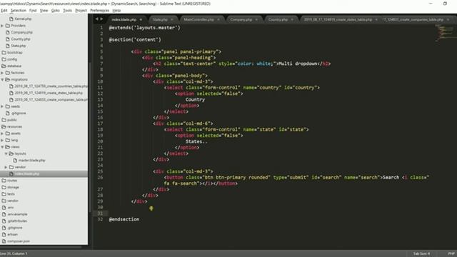 Dynamic multi-select dropdown and search - laravel смотреть онлайн