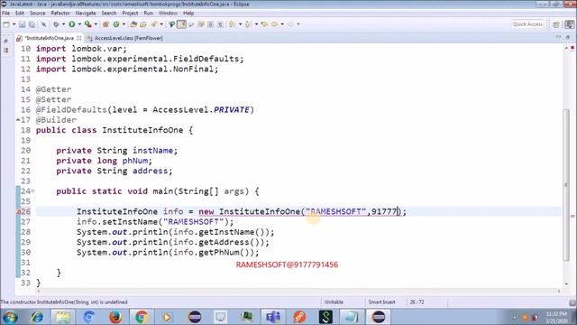 RAMESHSOFT||LOMBOK PROJECT||@BUILD , @NONFINAL AND @FIELDSDEFAULTS смотреть онлайн