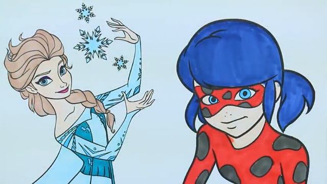 рождество раскраска - Холодное Эльза - Pаскраски для детей - как рисовать - книжка-раскрас смотреть онлайн