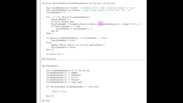 Excel VBA - Verify Column Headers смотреть онлайн