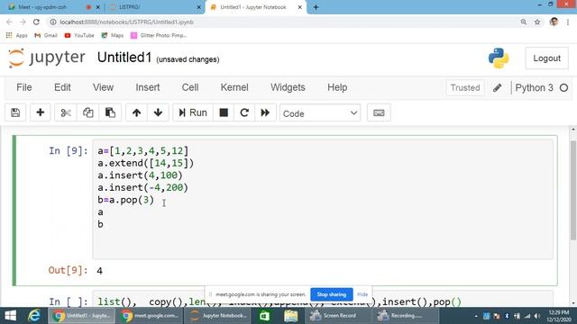 PYTHON LIST function | INSERT( ) | CLEAR ( ), REMOVE( ), POP( ), REVERSE( ), SORT( ), смотреть онлайн