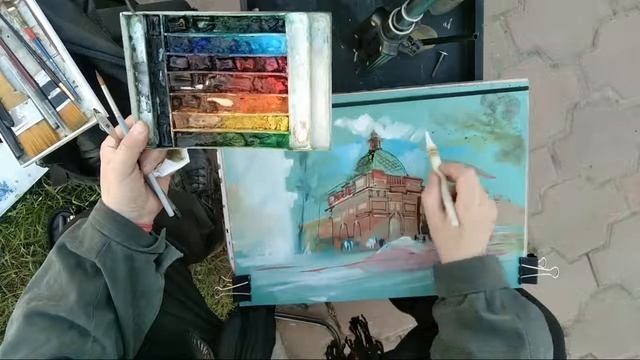 Городская зарисовка Перо Акварель UrbanSketch Pen Watercolor смотреть онлайн