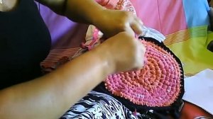 круглый коврик из тряпок крючком