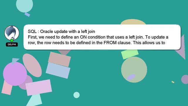 SQL : Oracle update with a left join смотреть онлайн