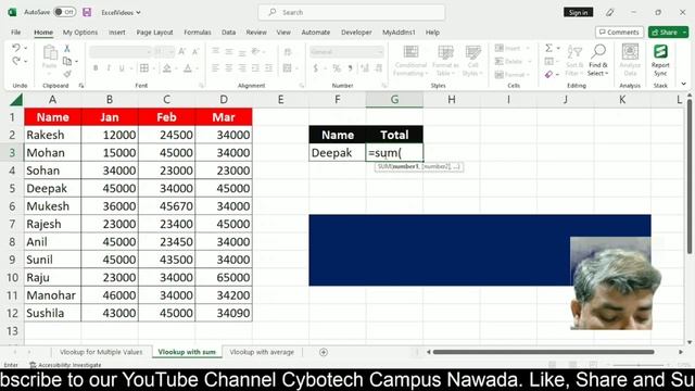 Excel Vlookup with Sum and Average Functions смотреть онлайн