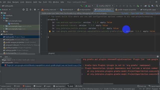 Fix Error com.google.android.libraries.mapsplatform.secrets-gradle-plugin was not found смотреть онлайн