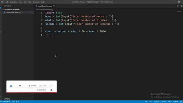 How to create countdown timer in Python || Creating coutdown timer || Python Program? смотреть онлайн