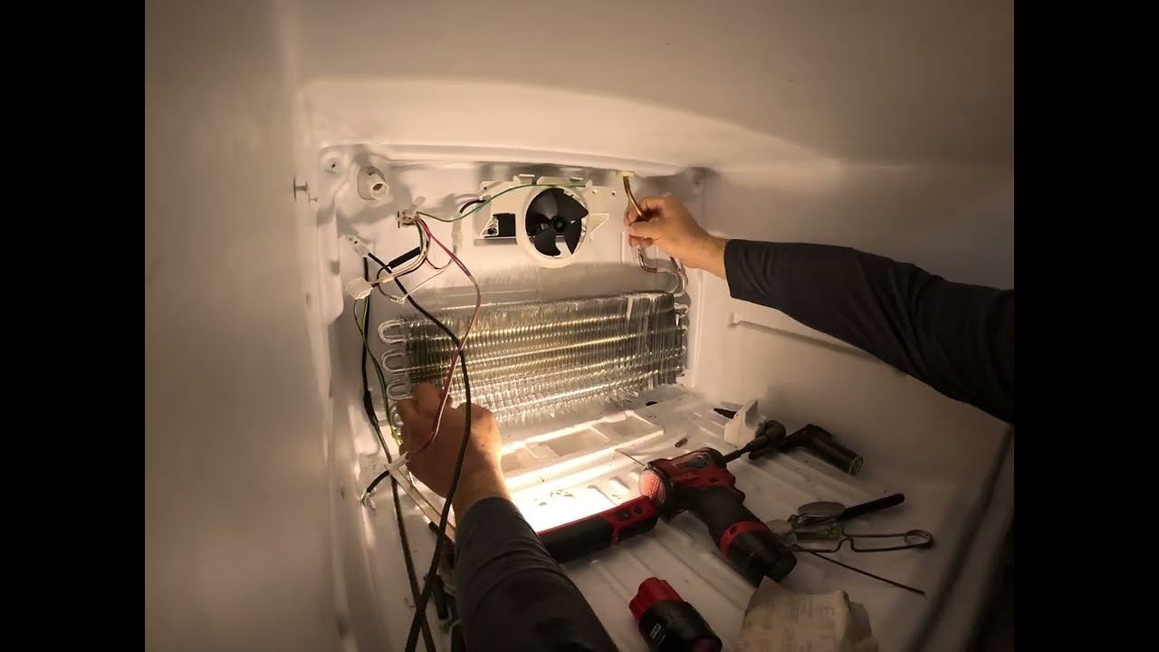 Как поменять алюминиевый испаритель в холодильнике, в реальном времени смотреть онлайн